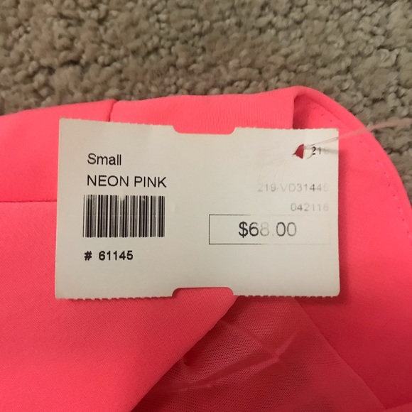 Scalloped, Low Back Neon Pink Skater Dress - Picture 4 of 4